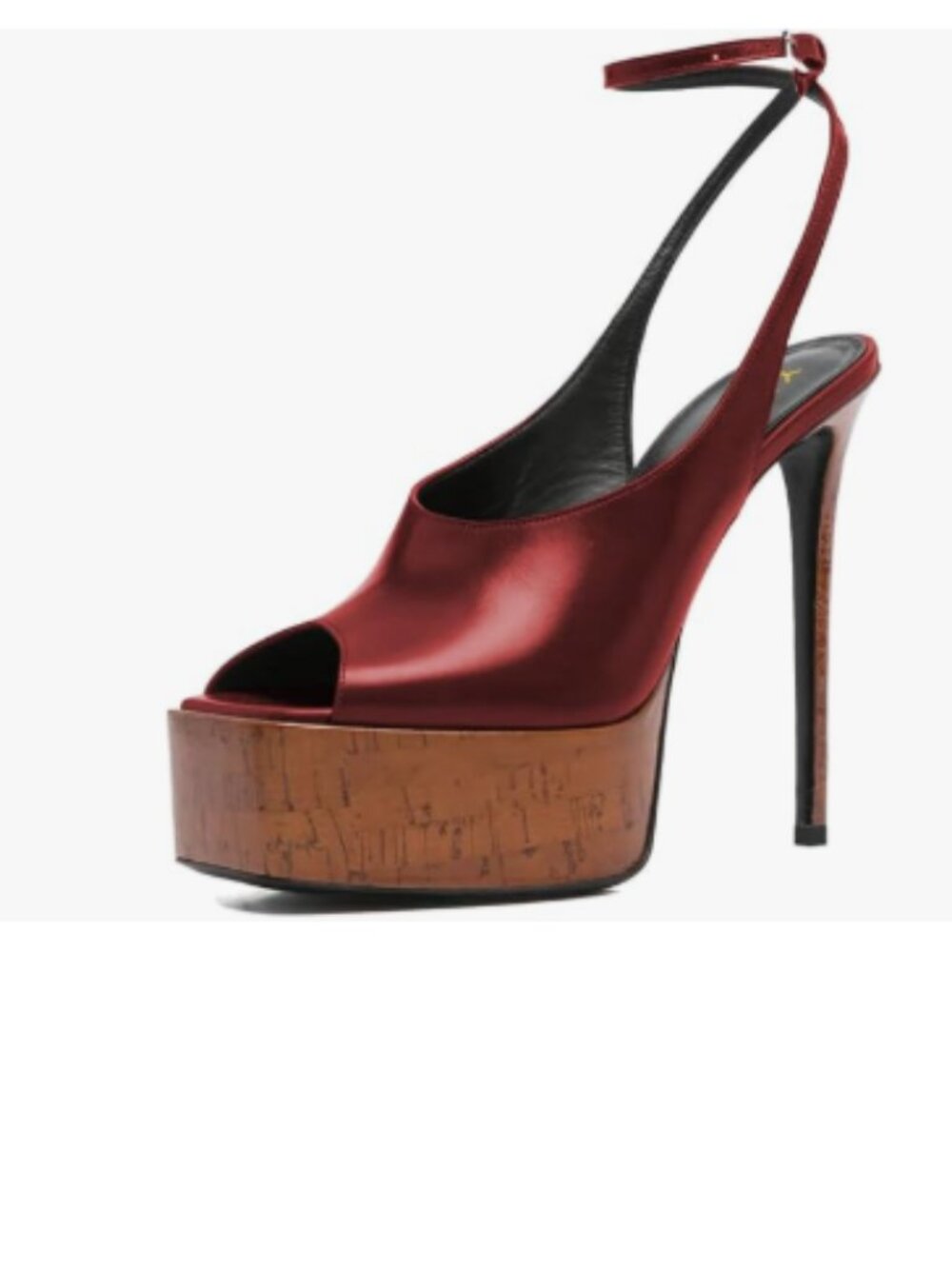 YDN Red Open Peep Toe Platform Sandals Ankle Strap High Heels Slingback Shoes